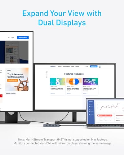 Anker 7-in-1 USB-C Hub, Dual Monitor USB C Docking Station | Dual HDMI Display, 85W Max Output, 10Gbps Data Transfers for Dell XPS, ThinkPad T14 Gen2 and More - image 8