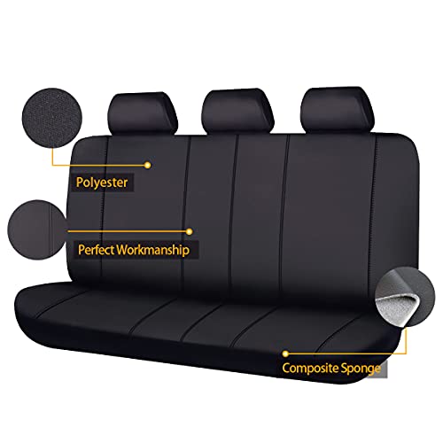 Flying Banner Rear Bench Car Seat Covers Car Seat Protectors Split 40/60 50/50 60/40 (Rear Bench-Value, Black) #TOP1