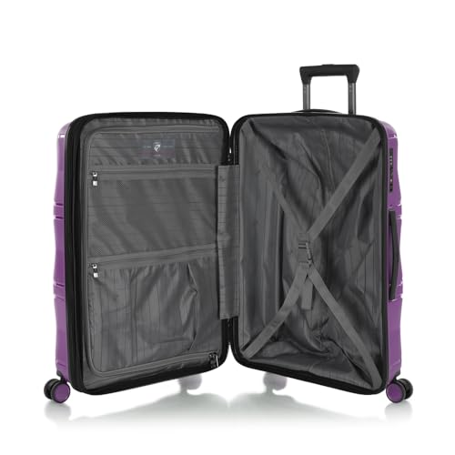 Heys Milos Durable and lightweight luggage, made with Duraflex impact-resistant material, TSA Combination Lock, Dual Spinner Wheels, and Expandable, Plum, 26-Inch, Medium Check-In4