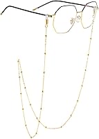 AllenCOCO 14K Gold Eyeglass Chain for Women - Lightweight Sunglasses Strap Holder, Anti-Slip Adjustable Necklace