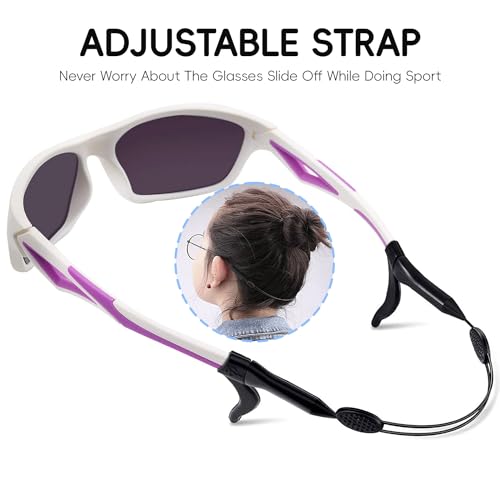 Kids Polarized Sunglasses TPEE Unbreakable Frame Sports Baseball Cycling Beach Glasses for Boys Girls Age 3-74