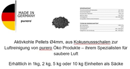 purero Aktivkohlepellets 4mm abgepackt in verschiedenen Einheiten Exklusive Herstellung und Lieferung durch den Marktführer im Bereich Aktivkohleprodukte weltweit
