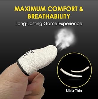 6 Pack Mobile Gaming Corps ClawSocks Phone Gaming Finger Sleeves - Silver White Thread