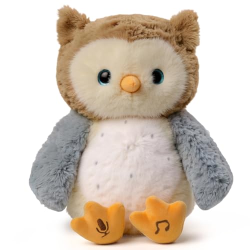 eJog Pup Owl Plush Stuffed Baby's Animal Toy Interactive Owl Toy with Sounds and Shake Hands, Singing Record Repeat What You Say, Birthday Gifts for...