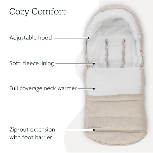 Image of UPPAbaby CozyGanoosh Footmuff - Easily Attaches to UPPAbaby Strollers + RumbleSeat - Ultra-Plush, Weather-Proof - Winter Stroller Cover - Declan (Oat Melange)