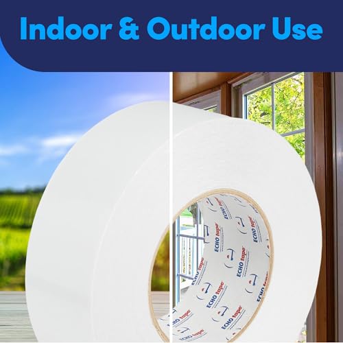 Image of ECHOtape DC-W188F | Double-Sided Carpet Tape | Double-Sided Adhesive Tape for Carpet | Removable Carpet Tape | Temporary Hold Tape for Hardwood Floors, Tile | 1.89 in x 36 yds