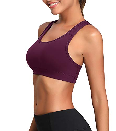 Image of Oalka Women's Racerback Sports Support Workout Running Bras | Oalka Women's Racerback Sports Support Workout Running Bras