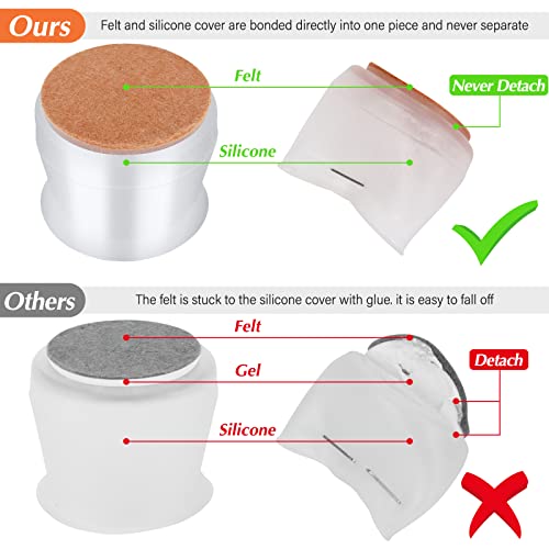 image for Joeyrras 24Pcs Silicone Chair Leg Floor Protectors,Floor Protectors fo