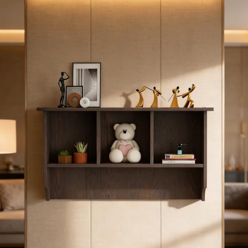 Image of Rio Multipurpose Modular Wall Racks /Shelves /Organiser /Decor Particle Board Wall Shelf (Number of Shelves - 4, Brown)