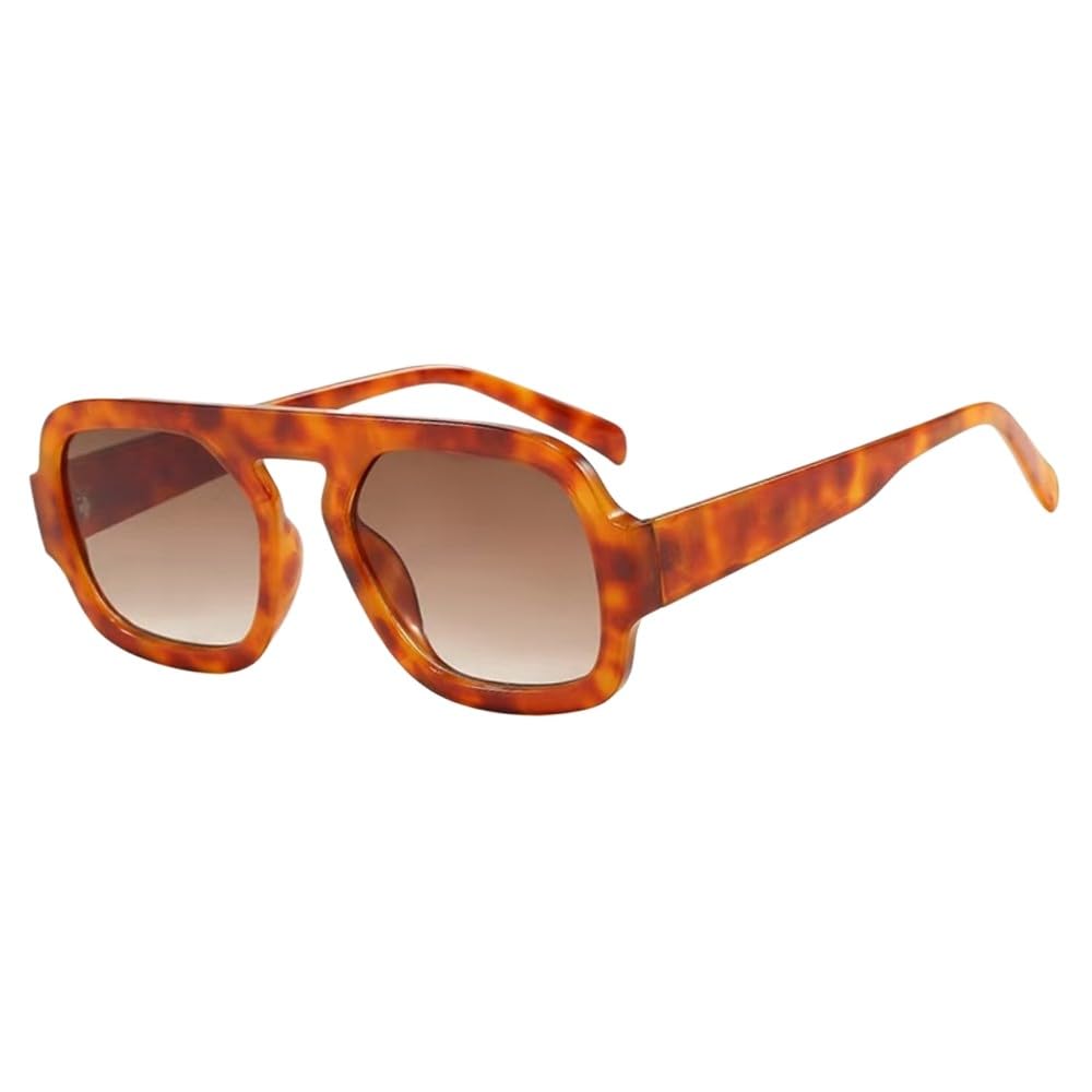Retro-Sonnenbrille mit quadratischem Rahmen, trendige Designer-Sonnenbrille mit UV-Schutz für Damen, klassische Oversize-Größe, farbige Fahrbrille, c7