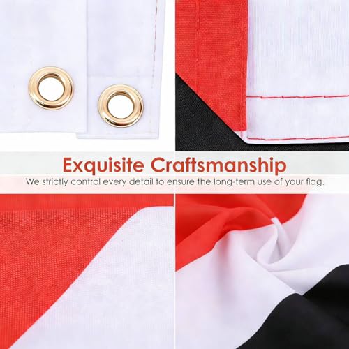 Image of Ahfulife Egypt Flag 3x5 Ft, 1 Pc Large Egyptian National Flags for Outdoor Indoor, Double Sided with Brass Eyelets for World Cup, Party, Garden, Bar, Street Decor
