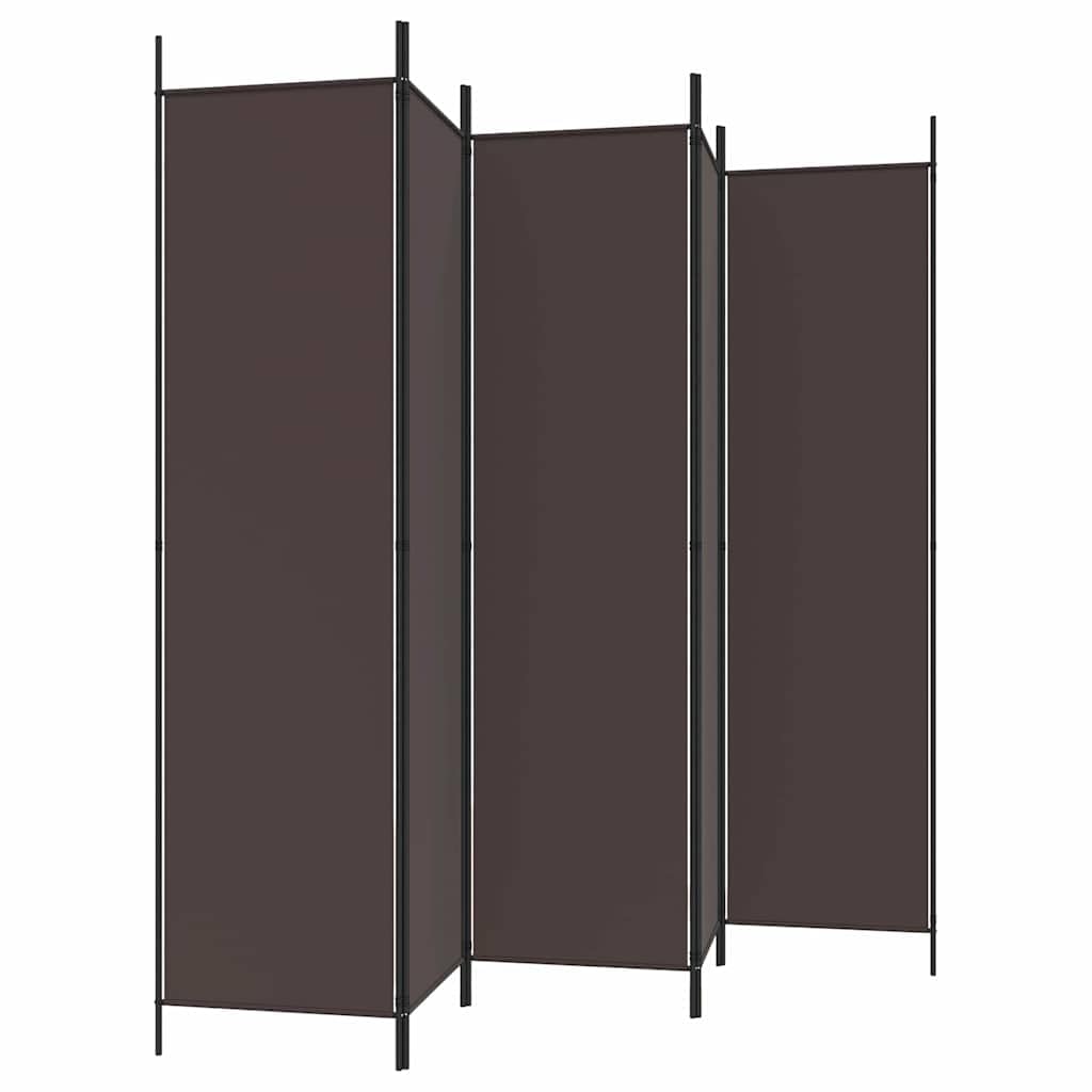 6-panelowy parawan brązowy 300 x 200 cm tkanina