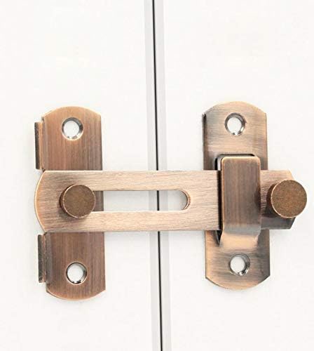 Sliding Latch Barn Latch Door Latch Suitable for Home Users Outside (red Copper (Large)), Red Copper(large Size)