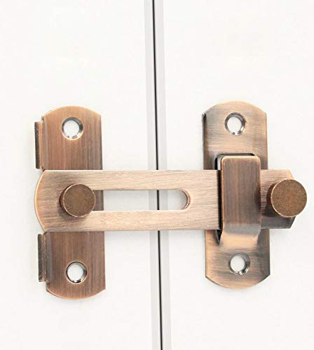 Kafenda Red Copper(Large Size) Sliding Latch Barn Latch Door Latch Suitable For Home Users Outside (Red Copper (Large))