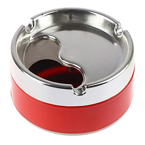 Cendrier Exterieur Cendrie Ashtray Ornements 1Pc Acier Inoxydable Rouge Orange Invoquable Couvercle De Rotation De 360 ​​Degrés Rotation De La Corrosion De La Corrosion De La Corrosion Cendrier-Rouge