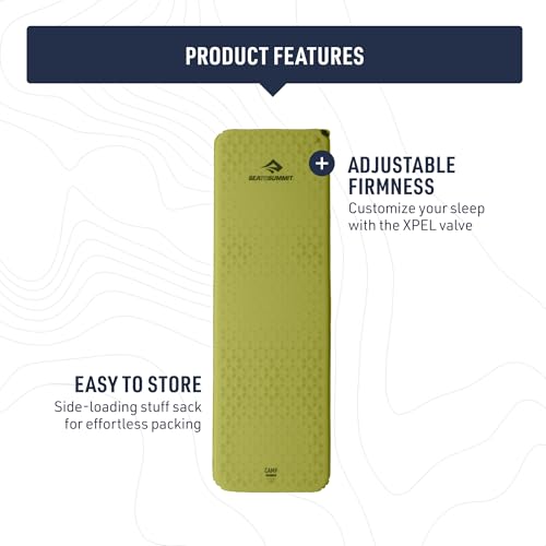 Image of Sea to Summit Camp Self-Inflating Foam Sleeping Mat for Camping and Backpacking - Tapered - Regular (72 x 22 x 1.5 inches)