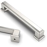 Asidrama Paquete de 10 tiradores de gabinete de cocina de níquel satinado cepillado de 5 pulgadas (128 mm),cajones y aparadores