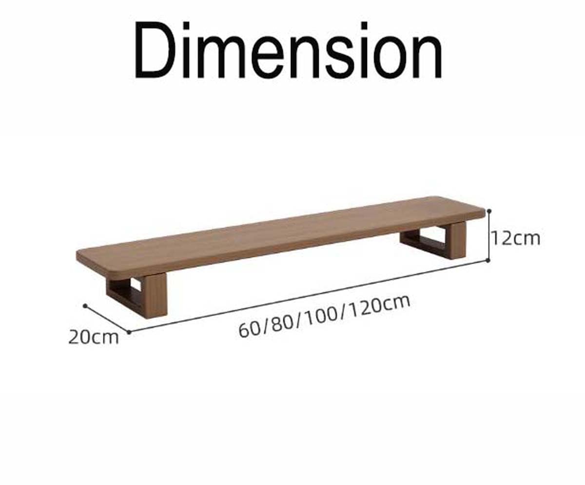 Soporte de madera ergonómico y cómodo para PC, portátil y pantalla de TV, para hogar u oficina, estante de almacenamiento de escritorio 60 x 20 x 12 cm