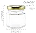 Cornucopia Brands Mini Hexagon Glass Jars (1.5oz, 48-Pack); Tiny Hex Jars w/Gold Lids for Spices, Gifts, Party Favors, DIY and More, 3-Tablespoon Capacity