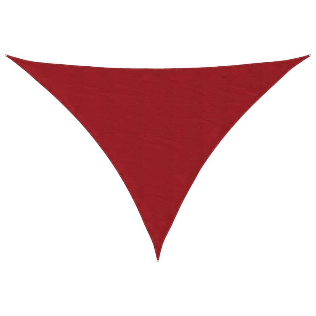 Voile d'ombrage triangulaire 4x5x6,4 m rouge en tissu Oxford imperméable