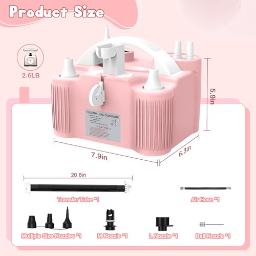 Image of ID IDAODAN 4-in-1 Electric Balloon Pump with Triple Nozzles, Dual Motor Balloon Inflator & Deflator for Latex, Foil & 260Q Balloons