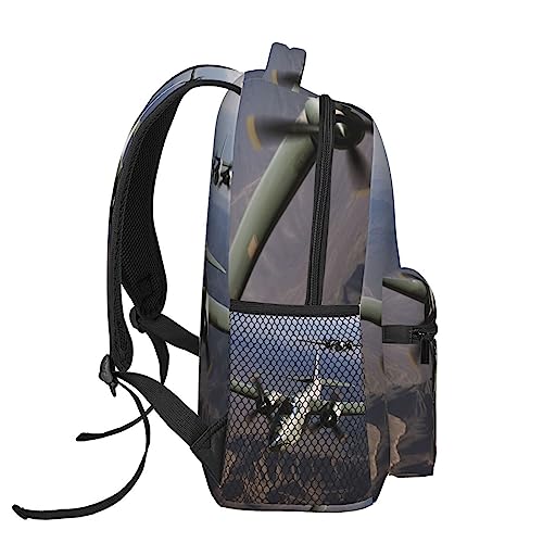 Sac à dos voyage motif avion armée US noir taille unique - 3