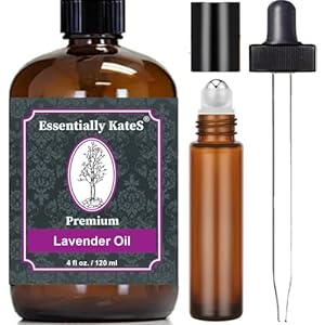 Lavender Oil – 100% Pure and Natural, Therapeutic Grade with Glass Dropper and Roll-on Bottle