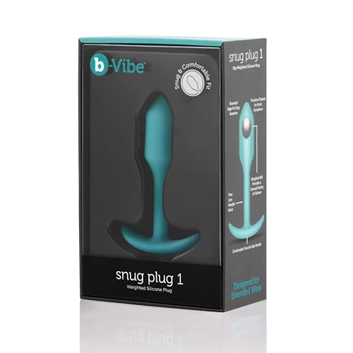 b-Vibe Snug Plug 1, Weighted Silicone Butt Plug, Beginner Anal Plugs - Sex Toys for Adults, 55g (Mint)