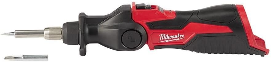 Milwaukee M12 Soldering Iron 2488-20 Tool Only - 18s Heat-Up, Pivoting Head, REDLITHIUM Runtime