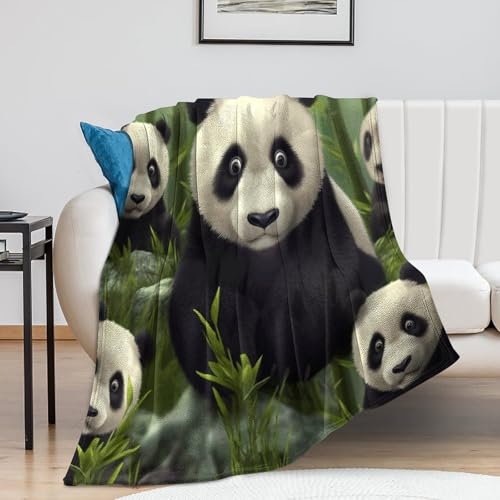 Couverture de lit pandas en peluche douce de qualité supérieure