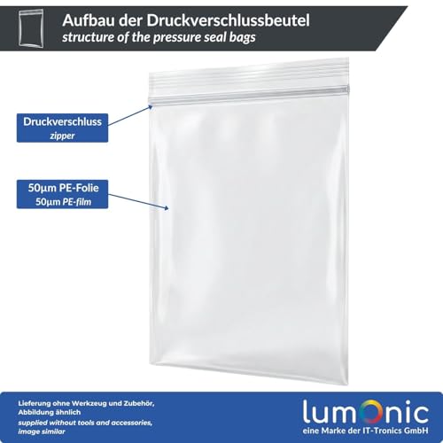 Sachets à fermeture à pression anti déchirure Lumonic pour protéger vos objets de la poussière