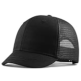 Cap Herren Kappe Unisex Kurzvisier Baseballmütze Sommerhut Atmungsaktive Baseballmützen Mesh Cap Kappe Verstellbare Hysteresenhut 56-58Cm Schwarz