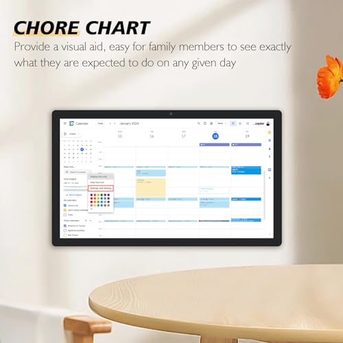Image of Large Touchscreen Monitor Digital Electronic Calendar, Downloadable APP,10-Point Touch,16:9 Display, Android 13 with 8GB RAM & 128GB ROM,Perfect for Office, Business, and Home (27 inch)