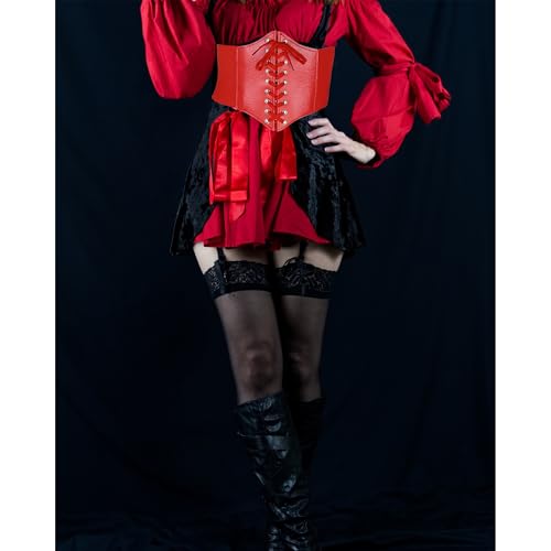 Ayliss Women Elastic Wide Band Tied Waspie Corset Waist Cincher Belt,Black3