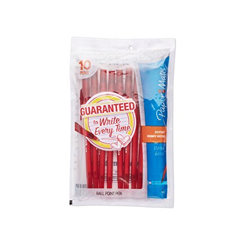 Paper Mate Write Bros. Stick Medium Tip Ballpoint Pens, 10 Red Ink Pens(9323464) by Paper Mate Paper Mate Write Bros. Stick Medium Tip Ballpoint Pens, 10 Red Ink Pens(9323464) by Paper Mate