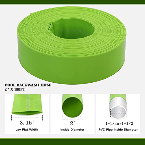 LABLT Tubo Scarico Piscina In PVC 1-1/2x100FT Blu Con Collettori - Resistente E Flessibile
