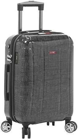 Planet Traveler Usa Smart Tech Case Hardside 23" Spinner, Silver Suitcase, Silver