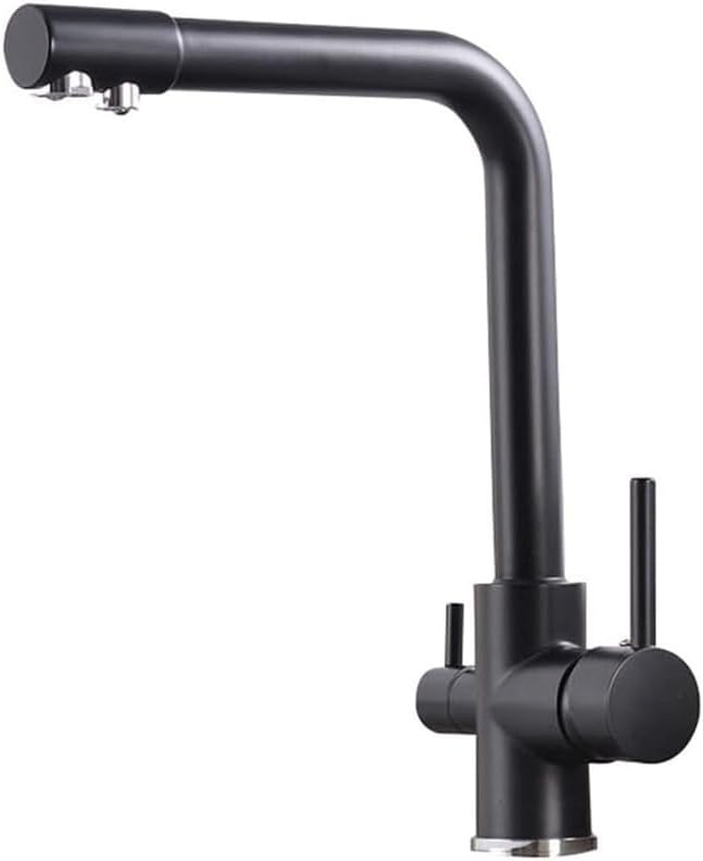 lamp Way Filter 360° Rotatable Black Kitchen Cold and Hot Water Supply, Basin Bathroom Faucet lamp