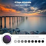 NEEWER 77mm ND2-400 (1-9 Stops) Variable ND Filter with Lens Cap, Lanyard, Cleaning Cloth, Precise Neutral Density Adjustment, Fingerprint & Scratch Resistant Multicoated Optical Glass - Image 2