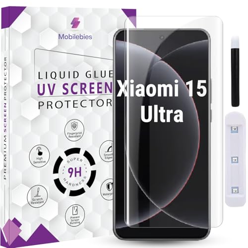 Image of Premium HD+ UV Tempered Glass Screen Protector For Xiaomi 15 Ultra (6.73 Inch, Pack of 1) Full Adhesive UV Curved Screen Protector Case Friendly HD Clarity with installation kit