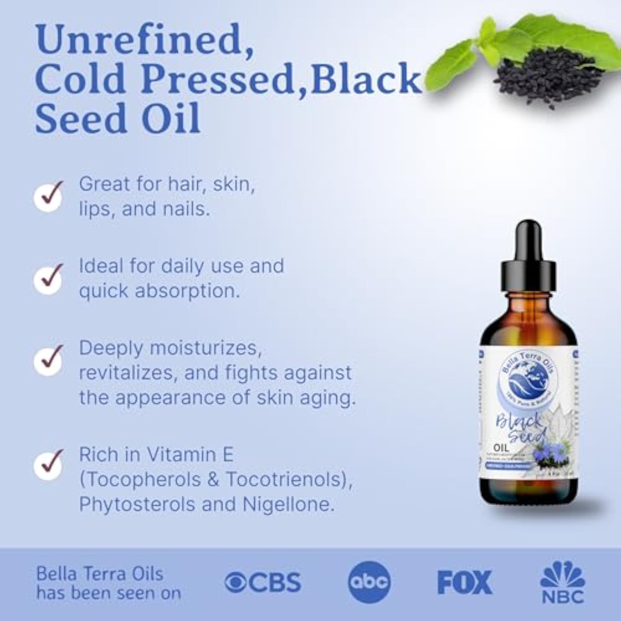 Black Seed Oil, Cold-Pressed, 4oz