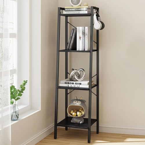 Hzuaneri Ladder Shelf, Bookshelf Bookcase, Freestanding Corner Storage Shelve with