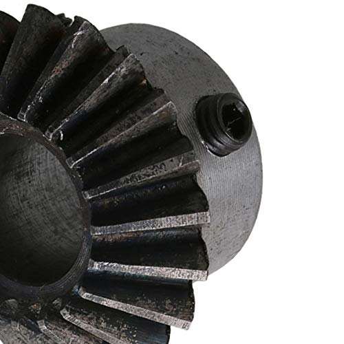 Image of 45 Steel 1.5 Modulus Silver 12mm Hole Diameter Tapered Bevel Gear Wheel 20 Teeth Pack of 2