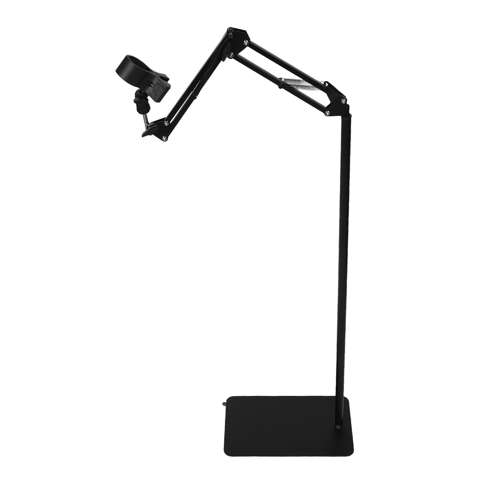 Soporte para Secador de Pelo Manos Libres Ajustable Altura con Base Estable y Pinza Antideslizante Brazo Plegable Giratorio para Salón de Belleza y Uso Doméstico Negro