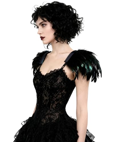 keland Femmes Plumes épaulettes Fête vêtement Halloween décorations Paquet De 2