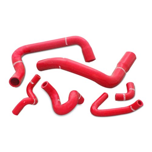 Mishimoto MMHOSE-MUS-86RD Silicone Radiator Hose Kit Compatible With Ford Mustang GT Cobra 1986-1993 Red