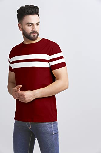 Image of AUSK T-Shirt for Mens Double Stripes on Chest