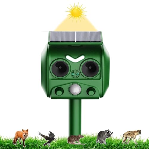 AILEDA Repellente Gatti, Repellente Ultrasuoni Energia Solare IP66 Impermeabile a Frequenza Regolabile per Allontanare Animali
