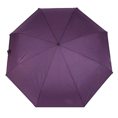 Preisvergleich Produktbild FakeFace Damen Herren Fashion Faltbarer Regenschirm UV-Schutz Sonnenschirm Folding Umbrella Windproof Taschenschirm Mini Schirm mit Auf-zu-Automatik für Alltag Outdoor Ausflug Camping Reise (Violett)