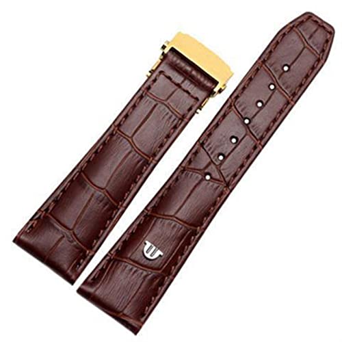 Bracelet de montre Elios cuir veau marron 20mm 22mm boucle pliante montre homme